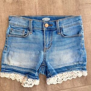 Old Navy Denim Shorts with Lace Trim